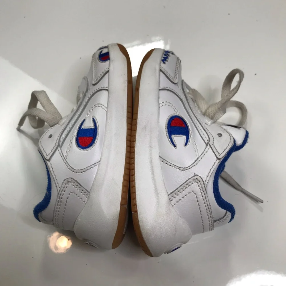 Kids White and Blue Sneakers - Champion Style